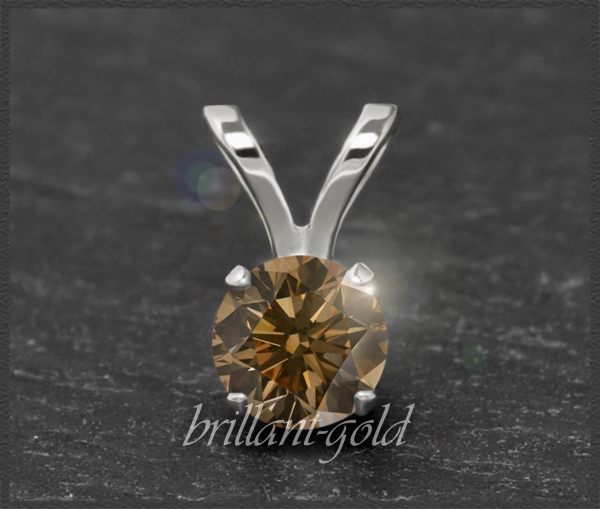 Brillant 585 Gold Anhänger, cognac 0,10-0,50ct